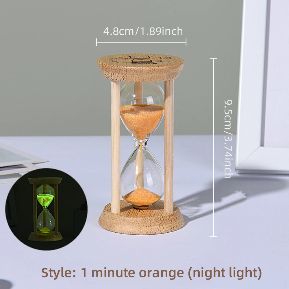 Mini Wooden Sand Timers Bamboo Hourglass 10/15/30 Min Sandglass Timer for Toothbrush Timer Games Classroom Home Office Cooking