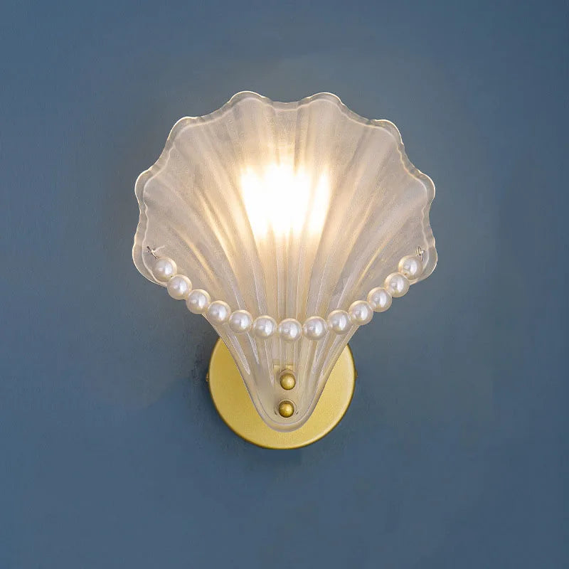 Modern Sea Shell LED Wall Lamps Pendant Lights Glass Lampshade Indoor Lighting Bedroom Dining Room Aisle Corridor Decor Lustre