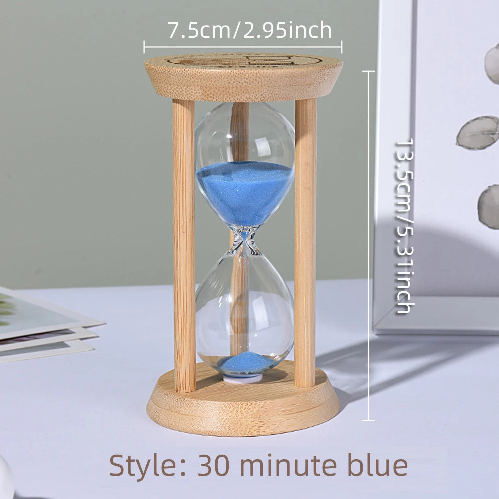 Mini Wooden Sand Timers Bamboo Hourglass 10/15/30 Min Sandglass Timer for Toothbrush Timer Games Classroom Home Office Cooking