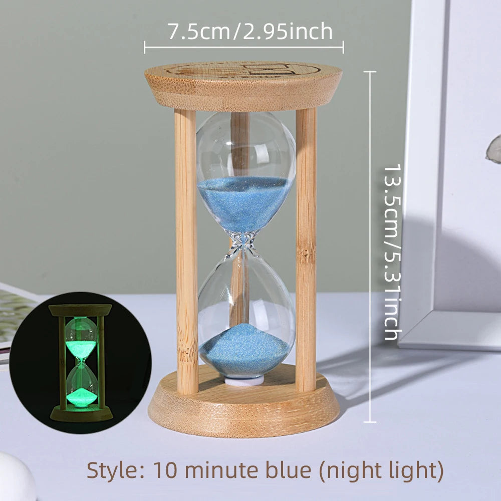 Mini Wooden Sand Timers Bamboo Hourglass 10/15/30 Min Sandglass Timer for Toothbrush Timer Games Classroom Home Office Cooking