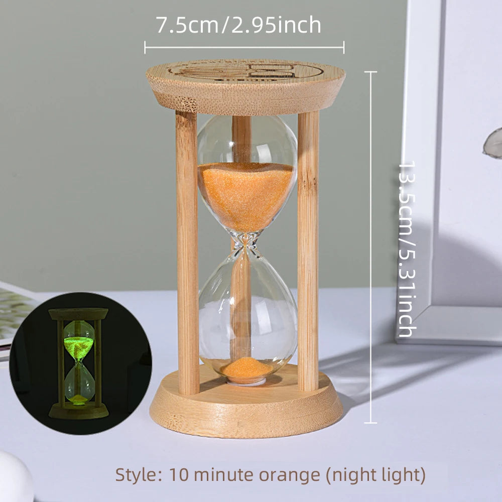 Mini Wooden Sand Timers Bamboo Hourglass 10/15/30 Min Sandglass Timer for Toothbrush Timer Games Classroom Home Office Cooking
