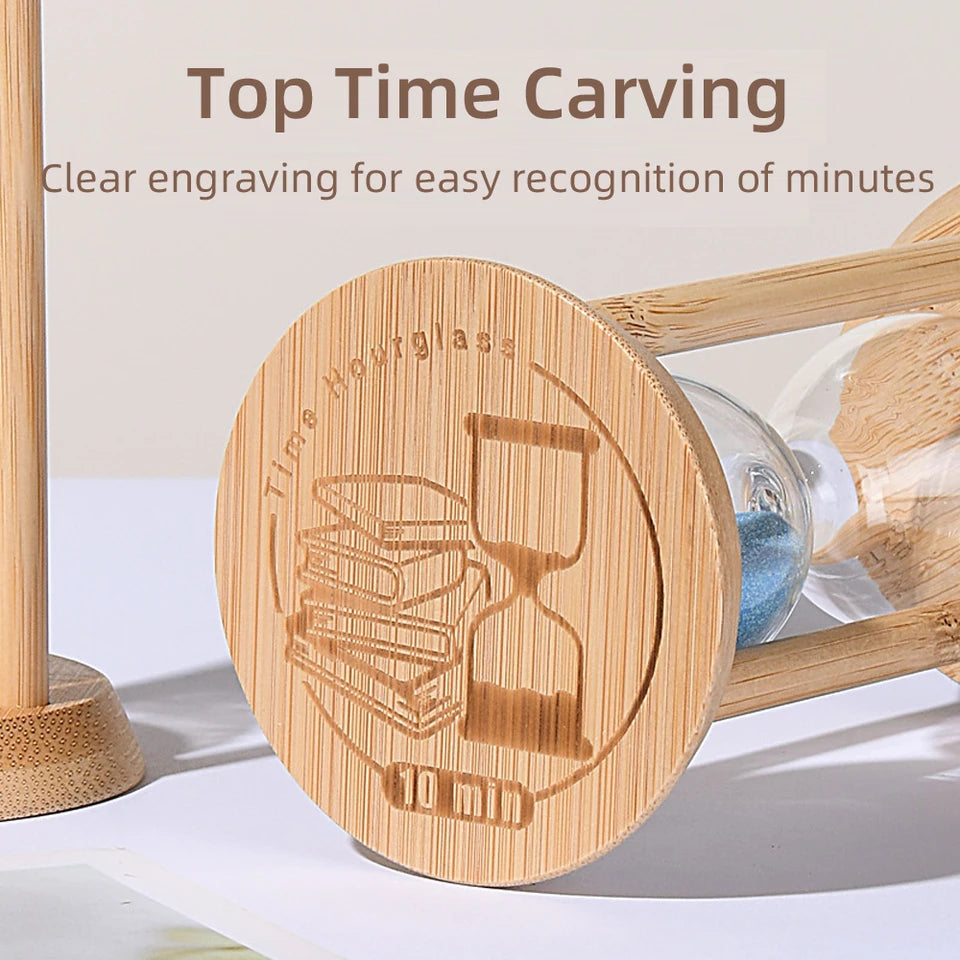 Mini Wooden Sand Timers Bamboo Hourglass 10/15/30 Min Sandglass Timer for Toothbrush Timer Games Classroom Home Office Cooking