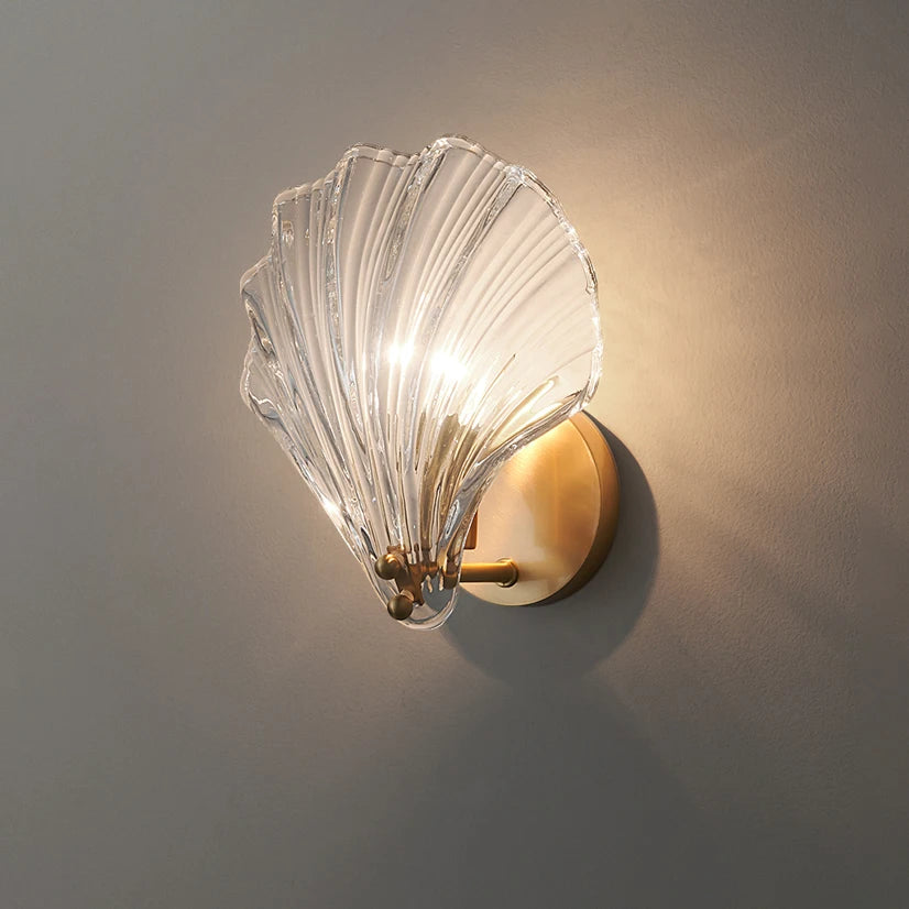 Modern Sea Shell LED Wall Lamps Pendant Lights Glass Lampshade Indoor Lighting Bedroom Dining Room Aisle Corridor Decor Lustre