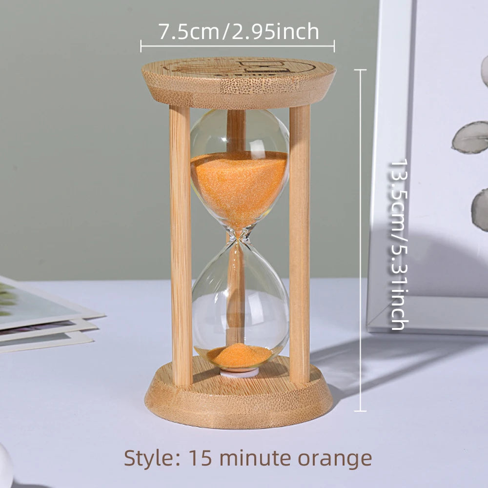 Mini Wooden Sand Timers Bamboo Hourglass 10/15/30 Min Sandglass Timer for Toothbrush Timer Games Classroom Home Office Cooking