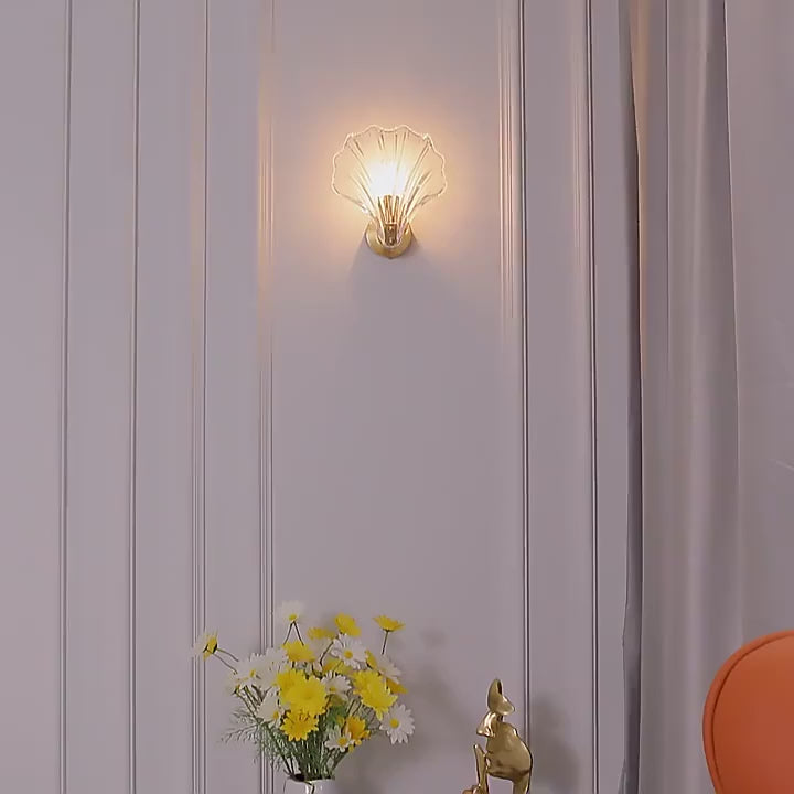 Modern Sea Shell LED Wall Lamps Pendant Lights Glass Lampshade Indoor Lighting Bedroom Dining Room Aisle Corridor Decor Lustre