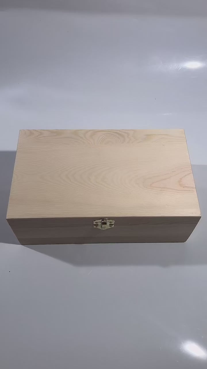 1PC Wooden Boxes With Lid Square Hinged Jewellery Craft Storage Box For Home Decoration DIY Hand-Made Mother's Day